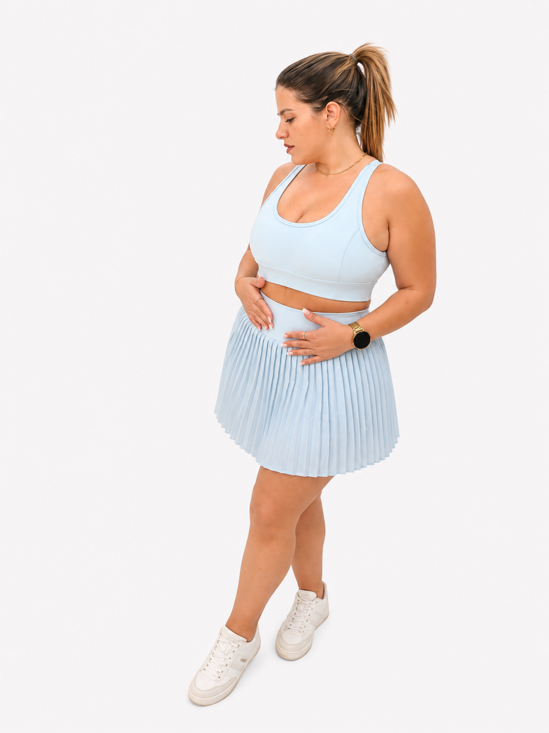 AURA SET MIBELLA em azul Baby Blue, conjunto de roupa desportiva feminina premium