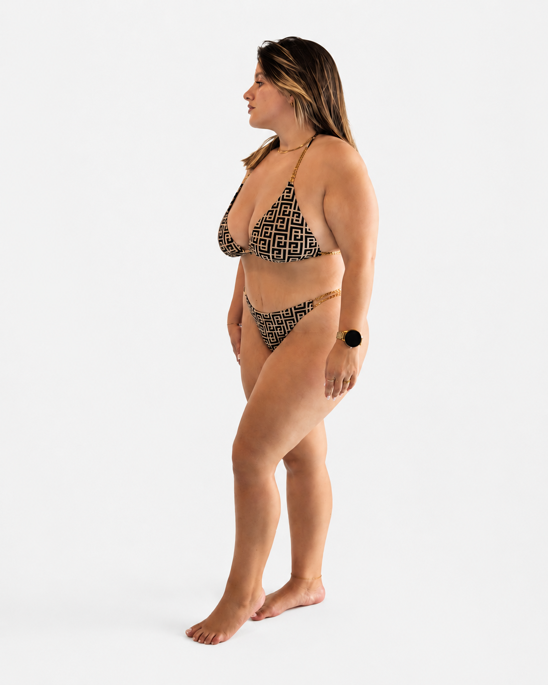 Bikini Solea Onyx Black & Gold MIBELLA – biquíni preto e dourado feminino premium