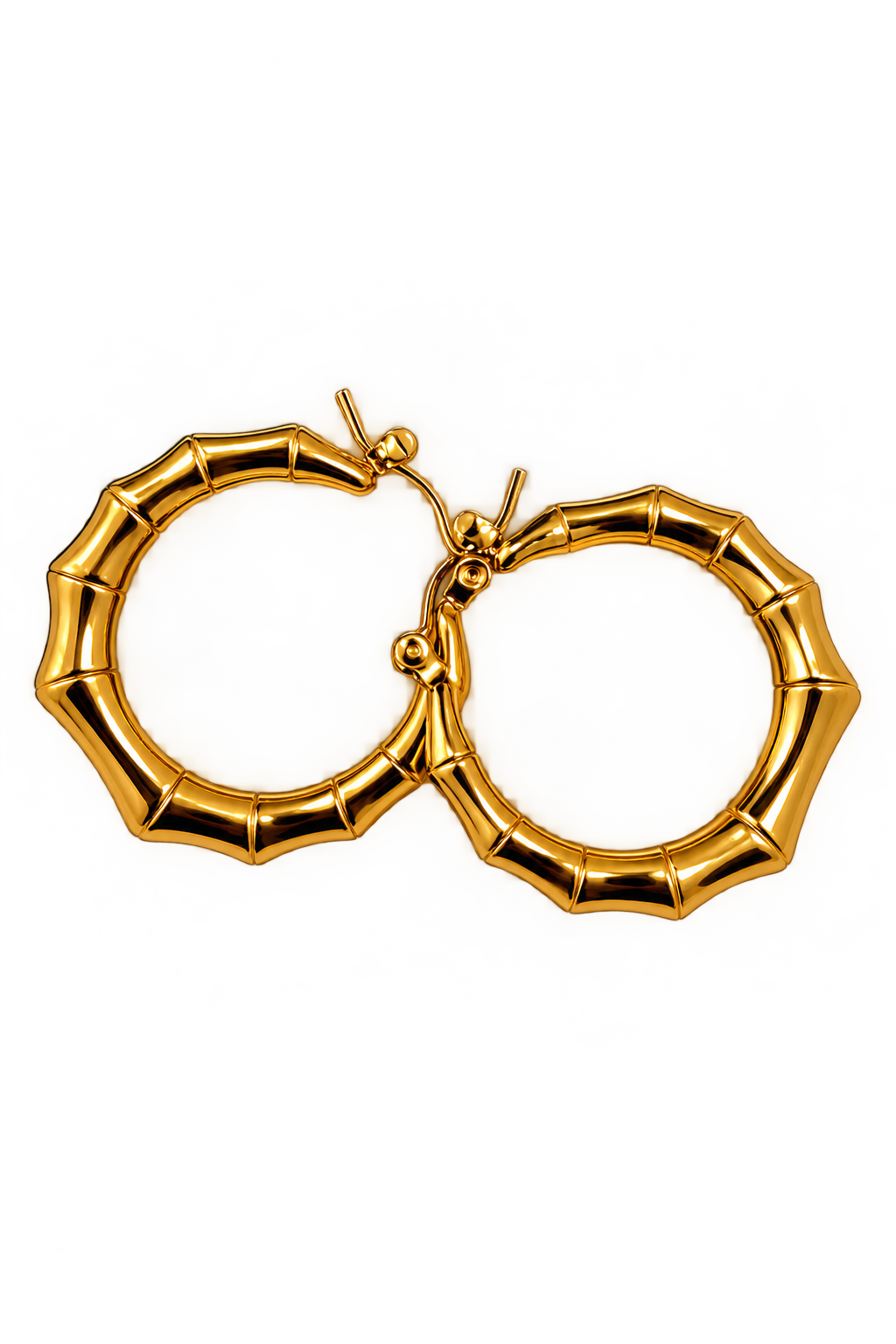 Brincos dourados SÉVILLE de formato circular angular com acabamento inspirado em formas orgânicas.